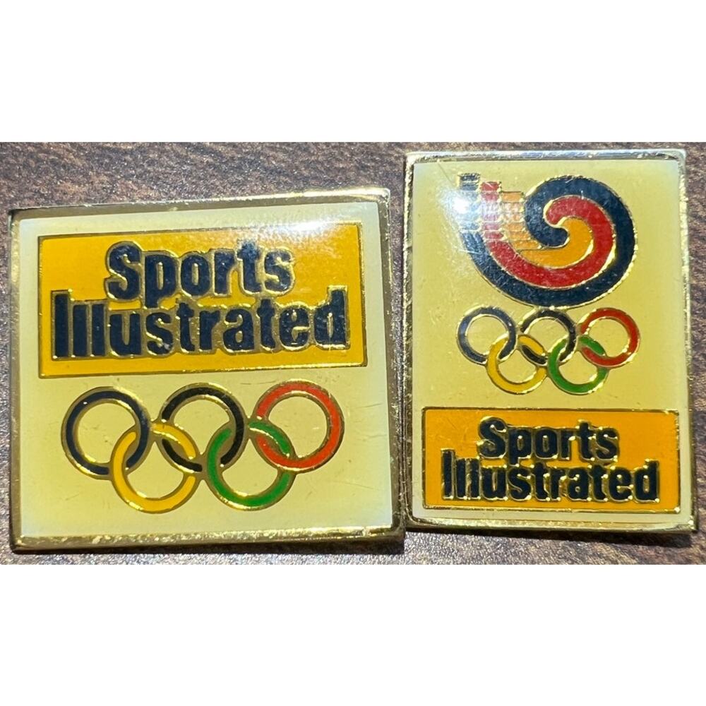 Set of 2 Vintage Sports Illustrated 1988 Olympic Lapel Pins Set